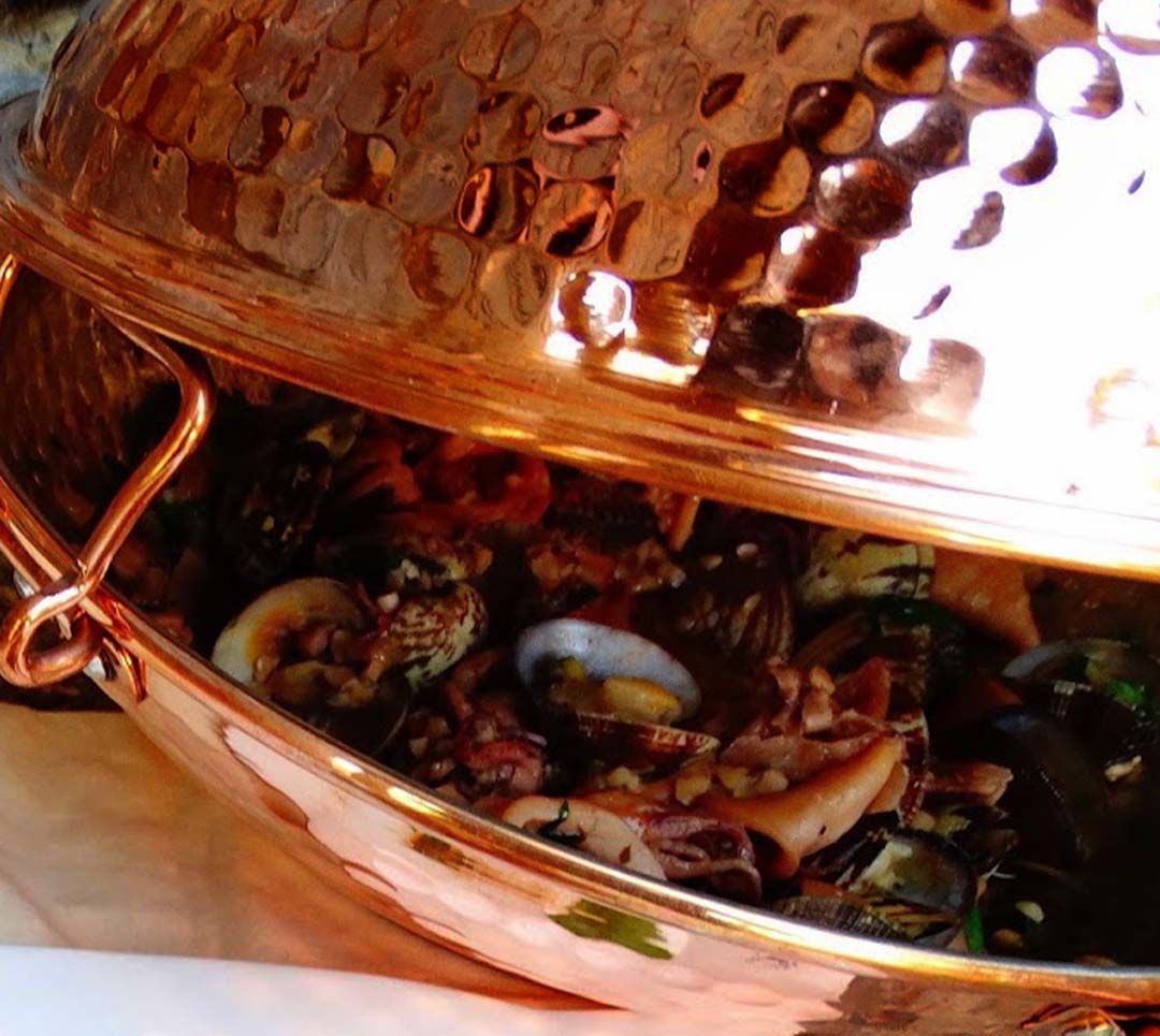 Cataplana en el restaurante del Albergue La Almazara